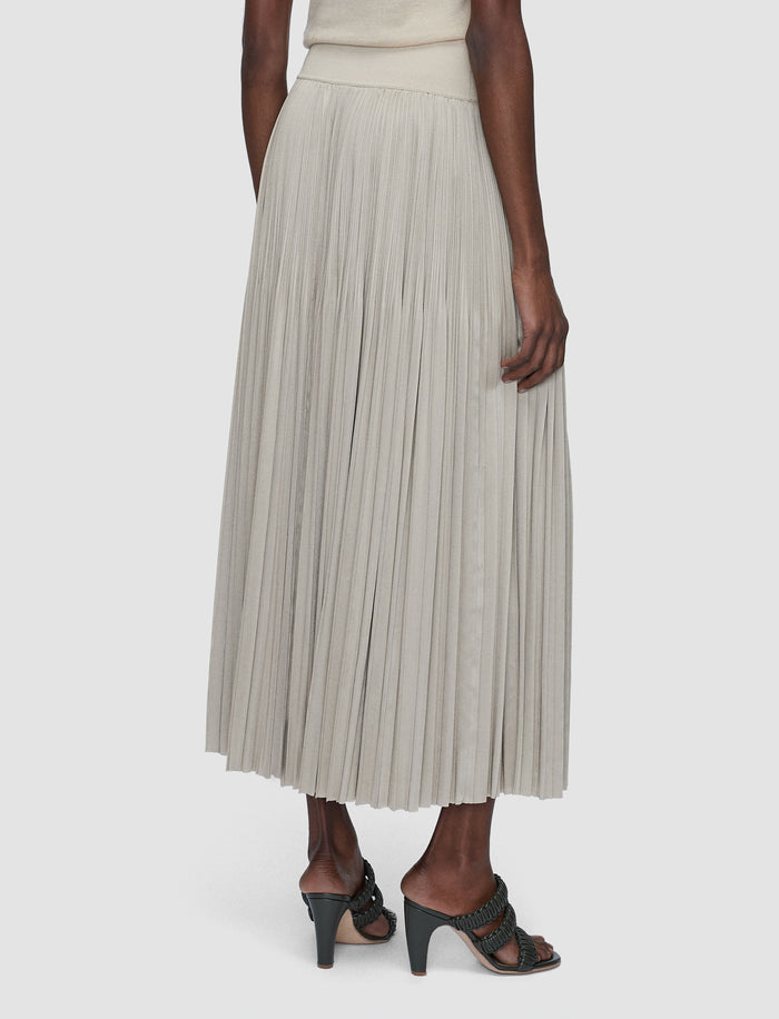 Beige Rabat Pleated Satin Skirt - Joseph