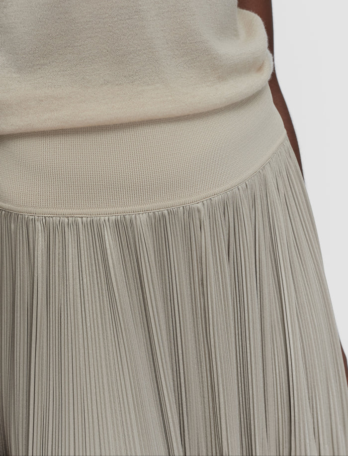 Beige Rabat Pleated Satin Skirt - Joseph