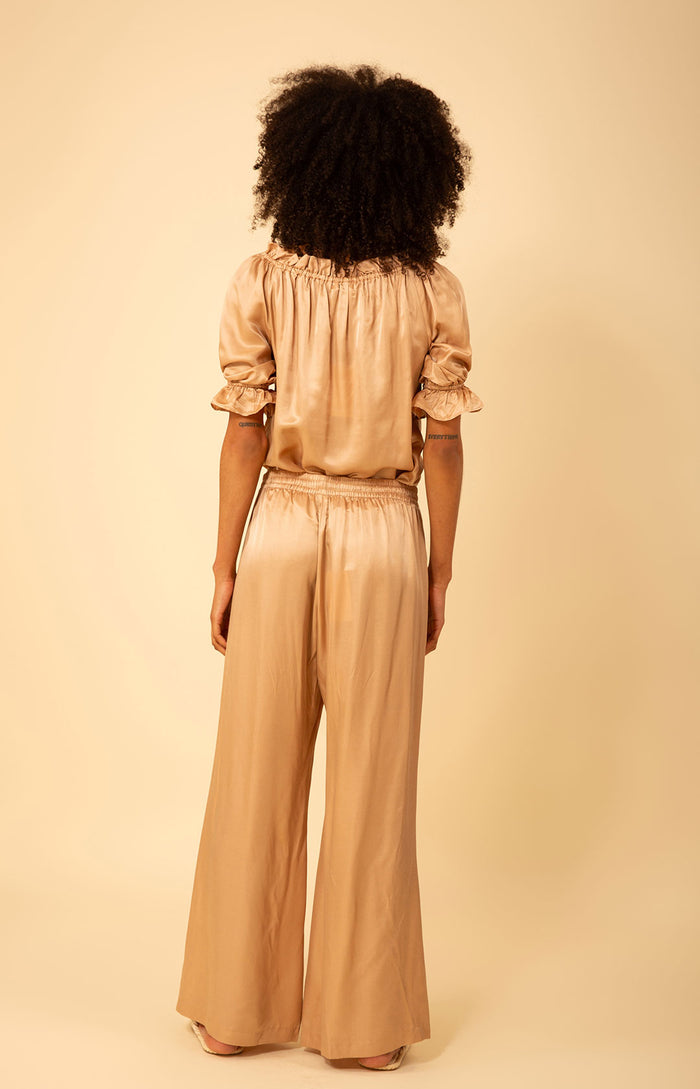 Raegan Solid Washed Charmeuse Pant, color_beige