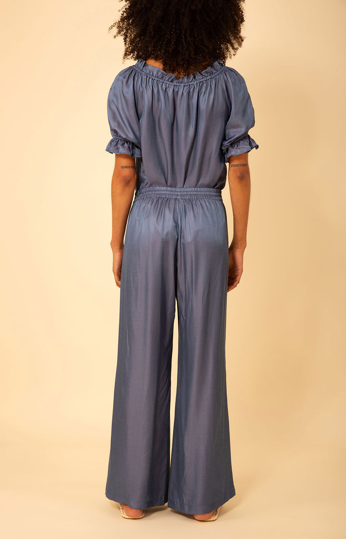 Raegan Solid Washed Charmeuse Pant, color_indigo