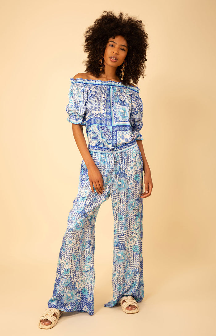 Raegan Washed Charmeuse Pant, color_blue