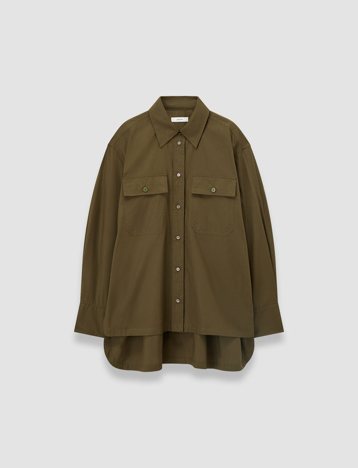 Green Ranya Poplin Cotton Shirt - Joseph