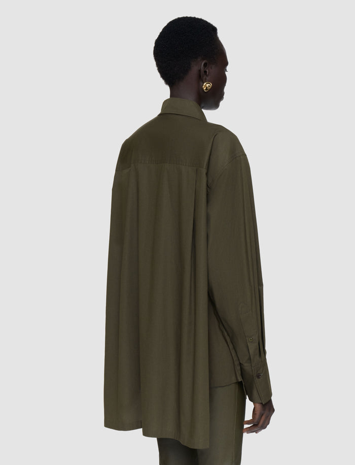 Green Ranya Poplin Cotton Shirt - Joseph