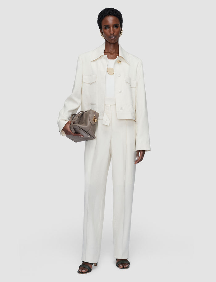 White Rayen Viscose Tailoring Trousers - Joseph