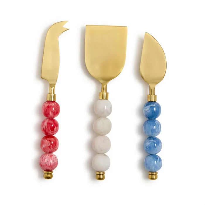 Red White Blue Cheese Knife Set