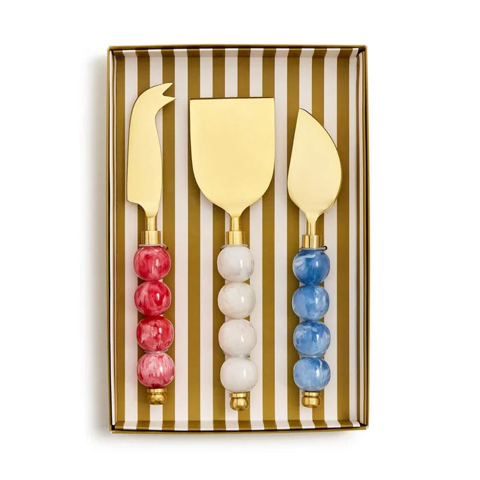 Red White Blue Cheese Knife Set
