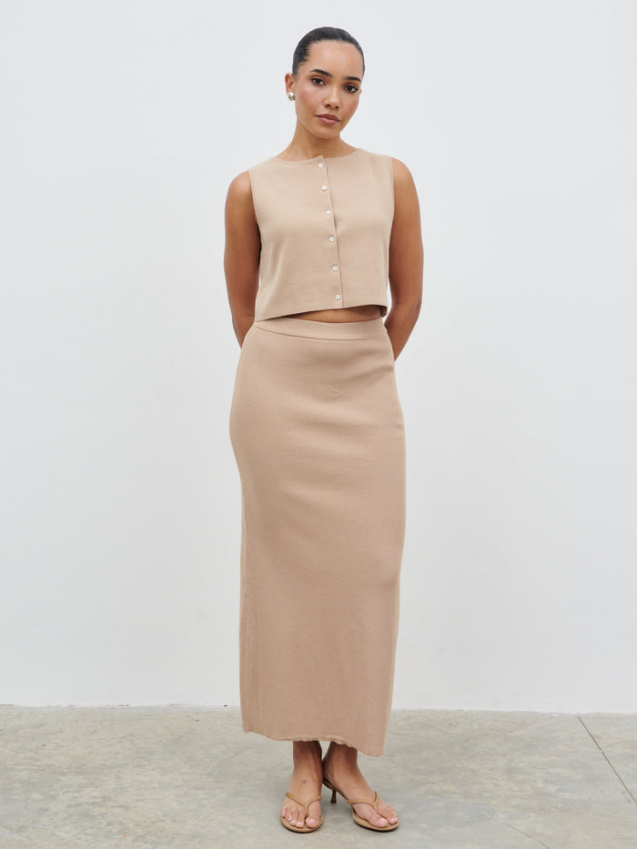 Reese Knit Waistcoat - Beige