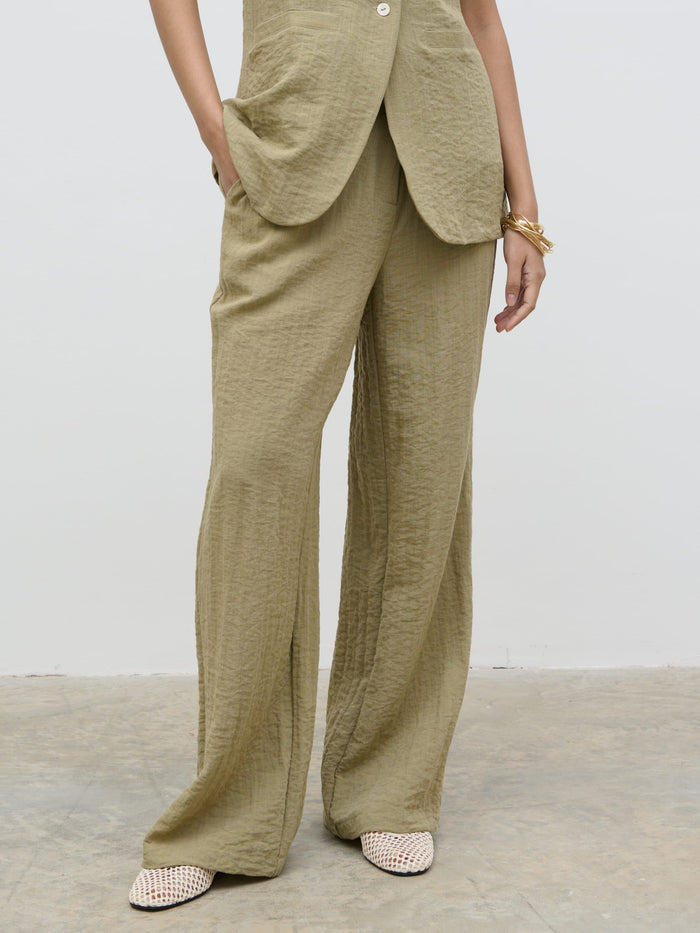 Candy Is 5'6" & Wears Size UK 8|Remy Trousers - Olive