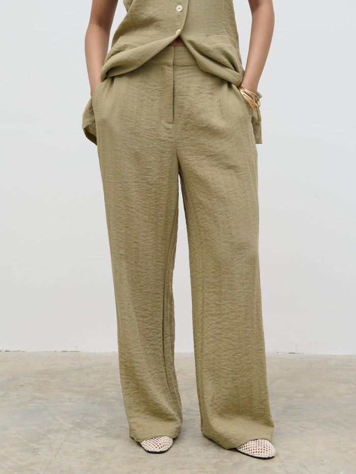 Candy Is 5'6" & Wears Size UK 8|Remy Trousers - Olive