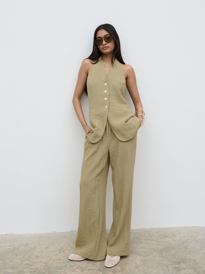 Candy Is 5'6" & Wears Size UK 8|Remy Trousers - Olive