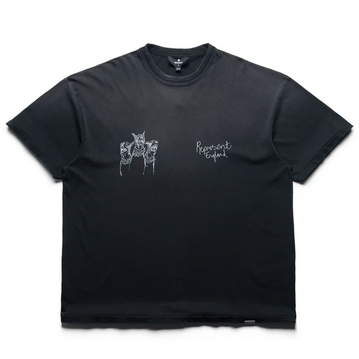Represent Hand Drawn Thoroughbred Dogs Tee Aged Black
