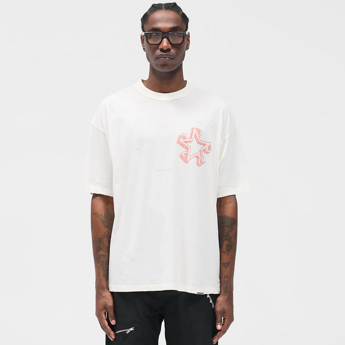 Represent Initial Star Tee Flat White