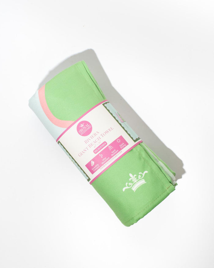Riviera Giant Beach Towel | Blue/Green/Pink