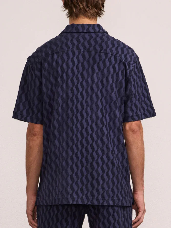 Shirts Frescobol Carioca Roberto Terry Shirt Midnight Blue Apoella