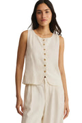 Roman Linen Vest Cloud