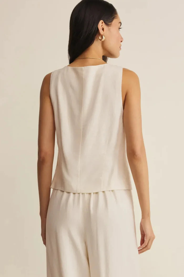 Roman Linen Vest Cloud