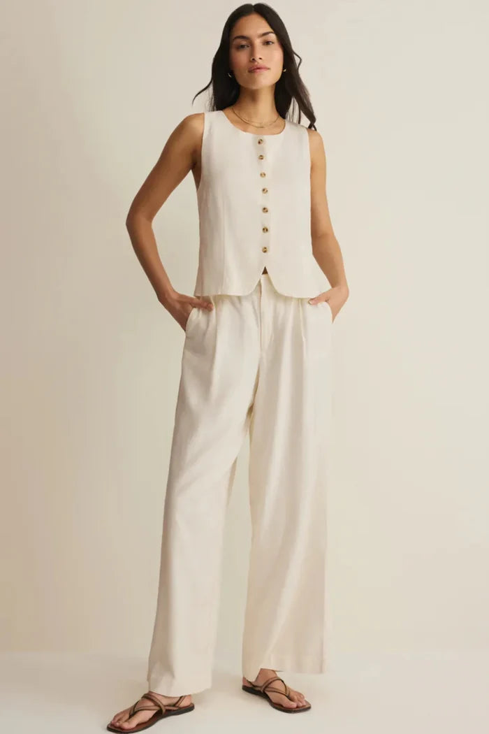 Roman Linen Vest Cloud