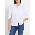 Lysse Rose Roll Tab Utility Linen Shirt | White