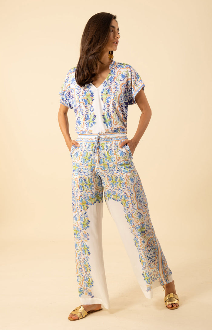Roselyn Silk Pant , color-Ivory