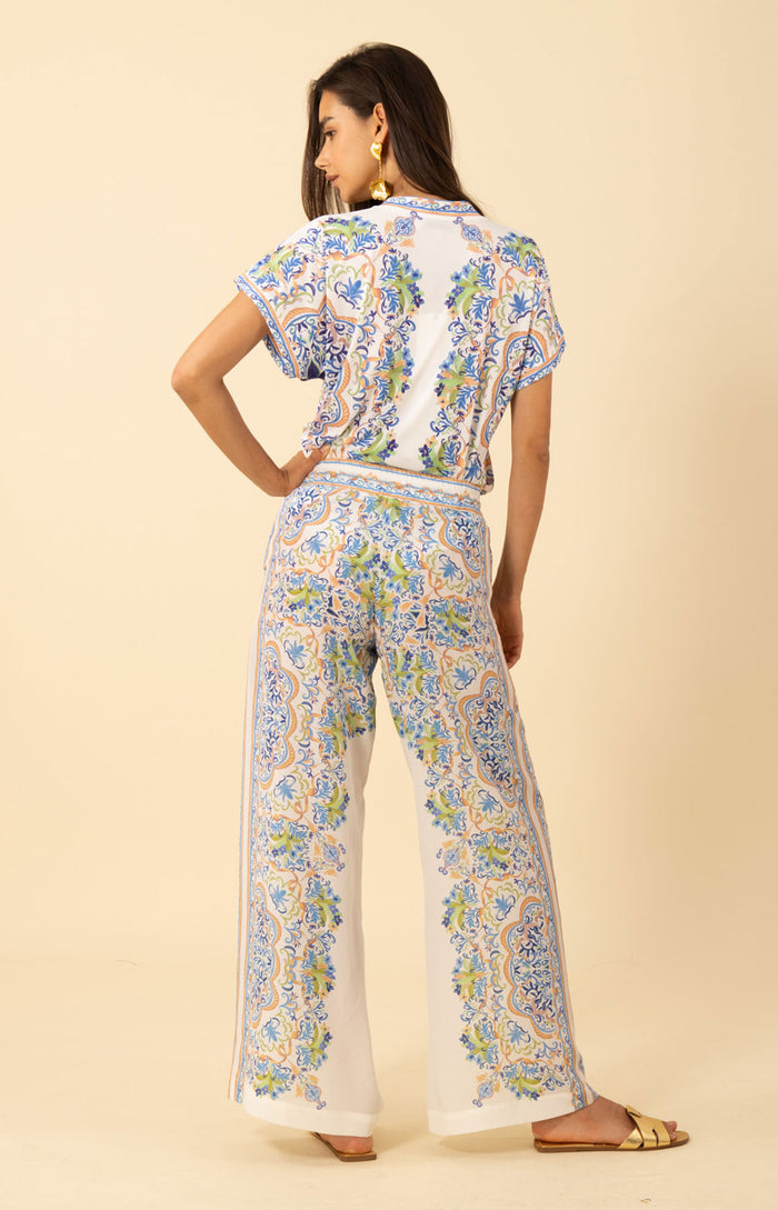 Roselyn Silk Pant , color-Ivory