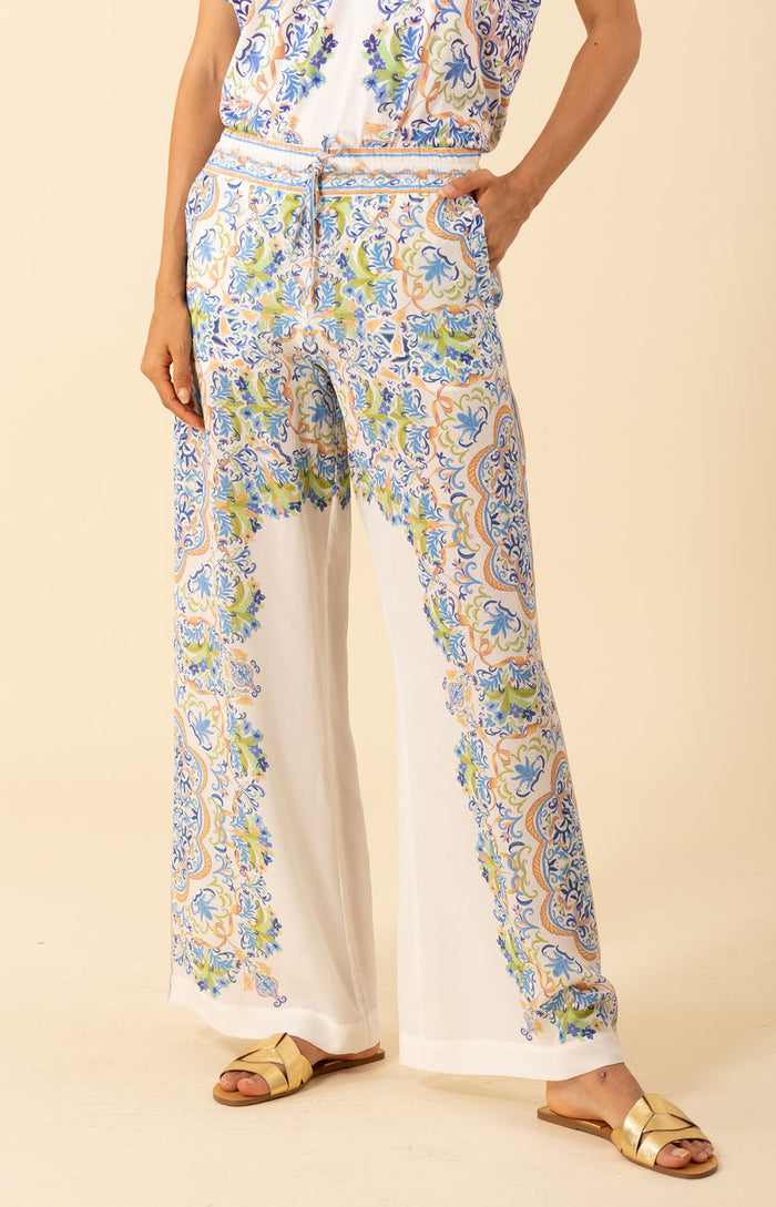 Roselyn Silk Pant , color-Ivory