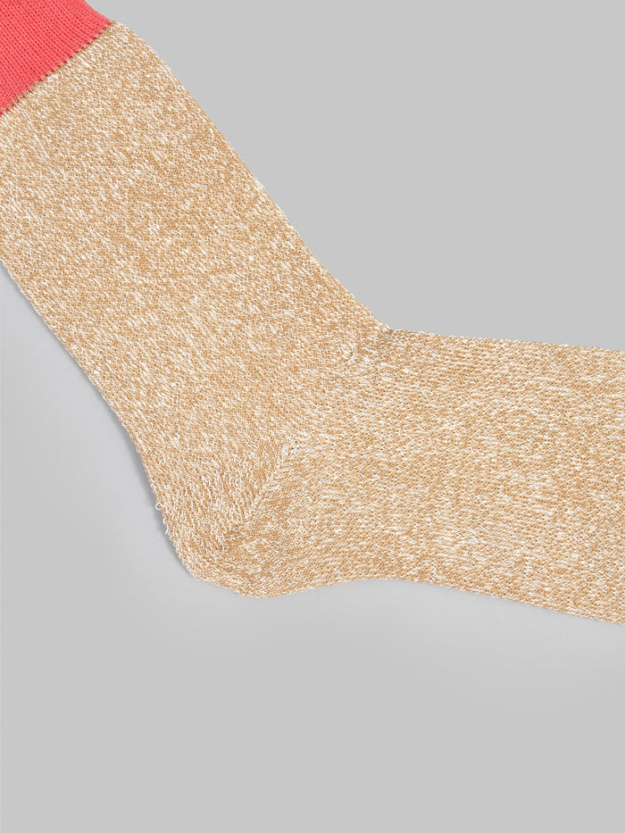 rototo double face crew socks bittersweet beige heel