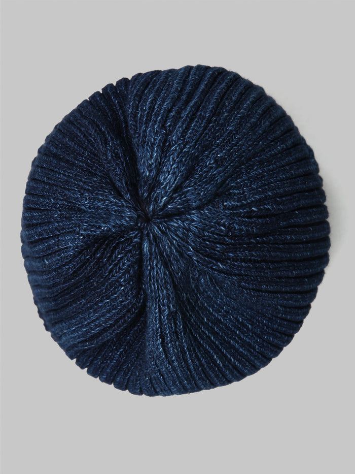 rototo indigo cotton roll up beanie fabric
