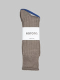 rototo linen cotton ribbed crew socks dark gray