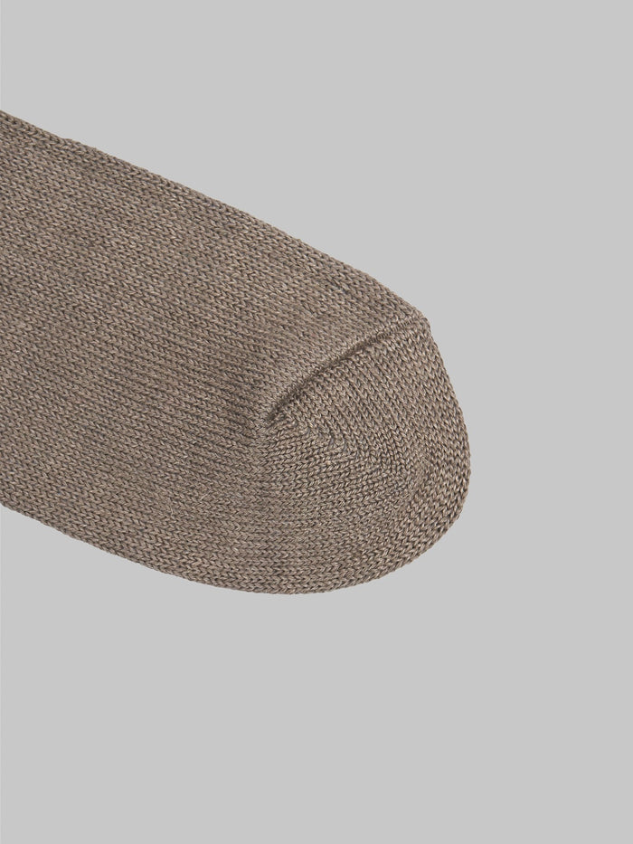 rototo linen cotton ribbed crew socks dark gray toe