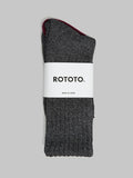 rototo loose pile crew socks mix charcoal