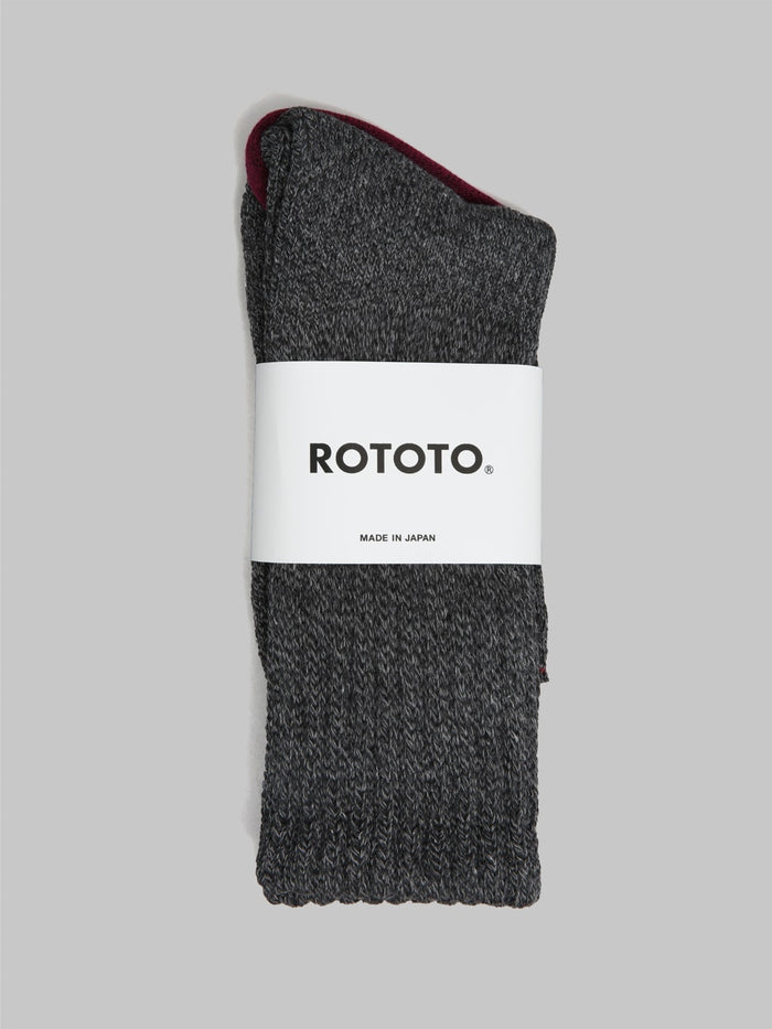 rototo loose pile crew socks mix charcoal