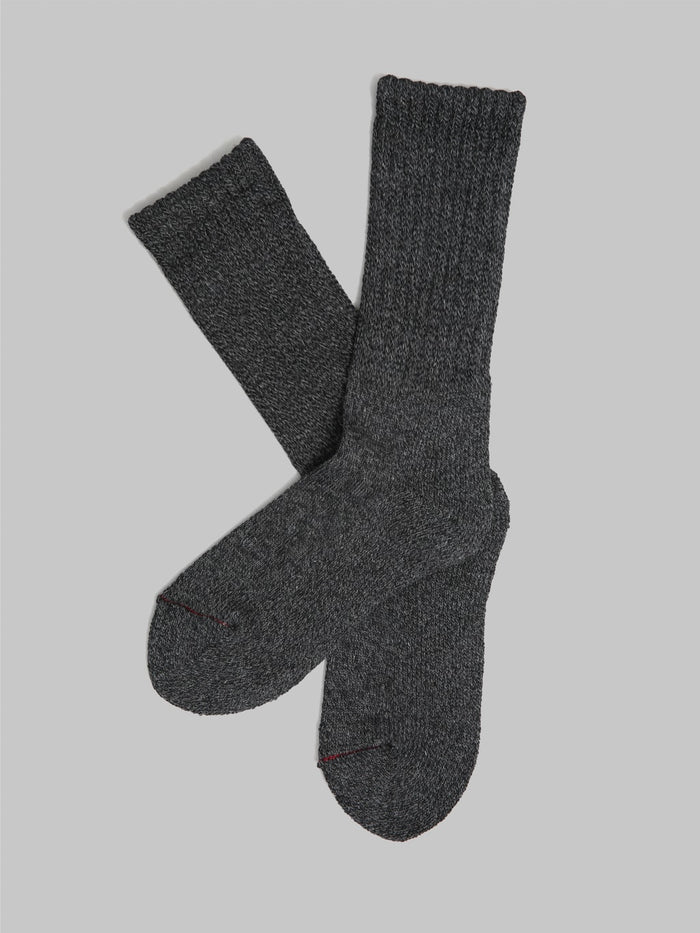 rototo loose pile crew socks mix charcoal japanese made