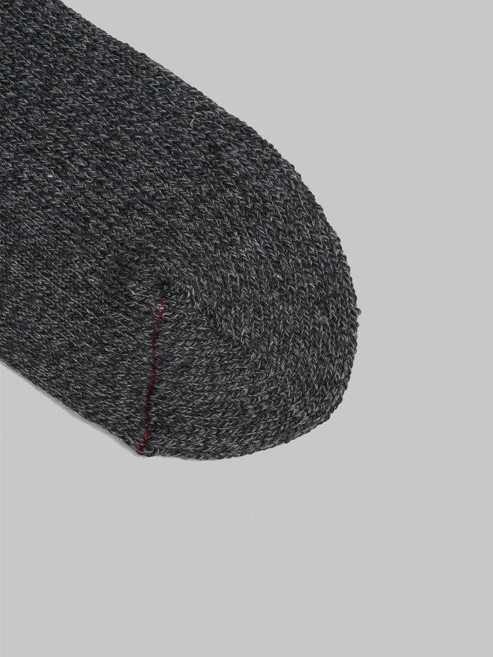 rototo loose pile crew socks mix charcoal toe