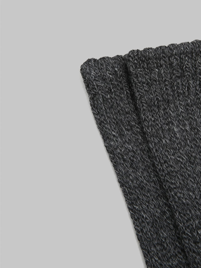 rototo loose pile crew socks mix charcoal hem