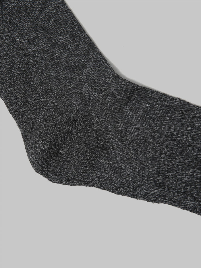 rototo loose pile crew socks mix charcoal heel