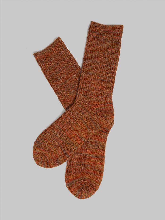 rototo nep tweed warl socks dark gold japanese made