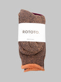 ROTOTO Reversible Pile Socks Faded Black Light Orange front