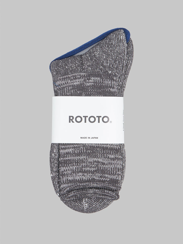 rototo washi pile crew socks charcoal