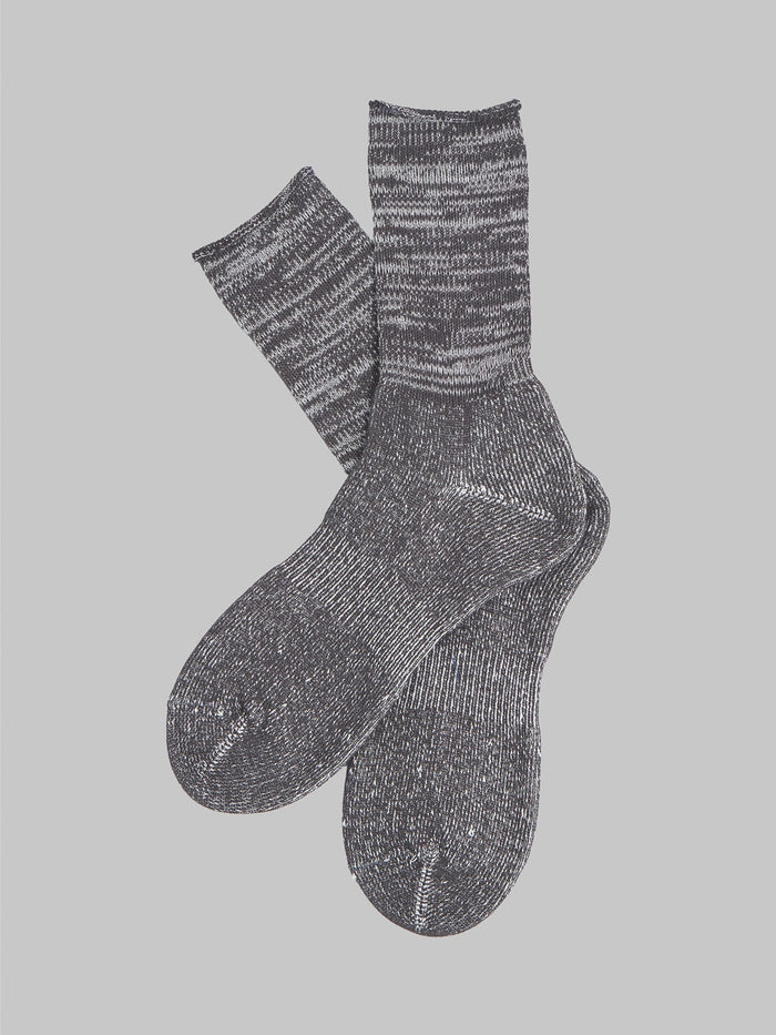 rototo washi pile crew socks charcoal texture