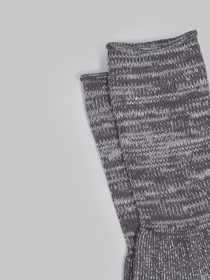 rototo washi pile crew socks charcoal elastic band