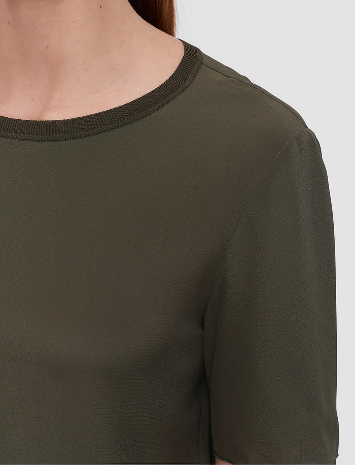 Rubin Crepe de Soie Silk Blouse
