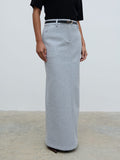 Elle Is 5'3" & Wears Size UK 8|Rudy Tailored Skirt - Grey Marl