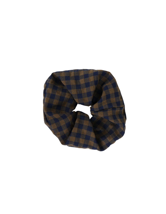 SABRINA SCRUNCHIE NAVY BROWN