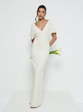 Marina Is 5'7.5" & Wears Size UK 8|Sadie Crepe Maxi Bridesmaid Dress - Champagne