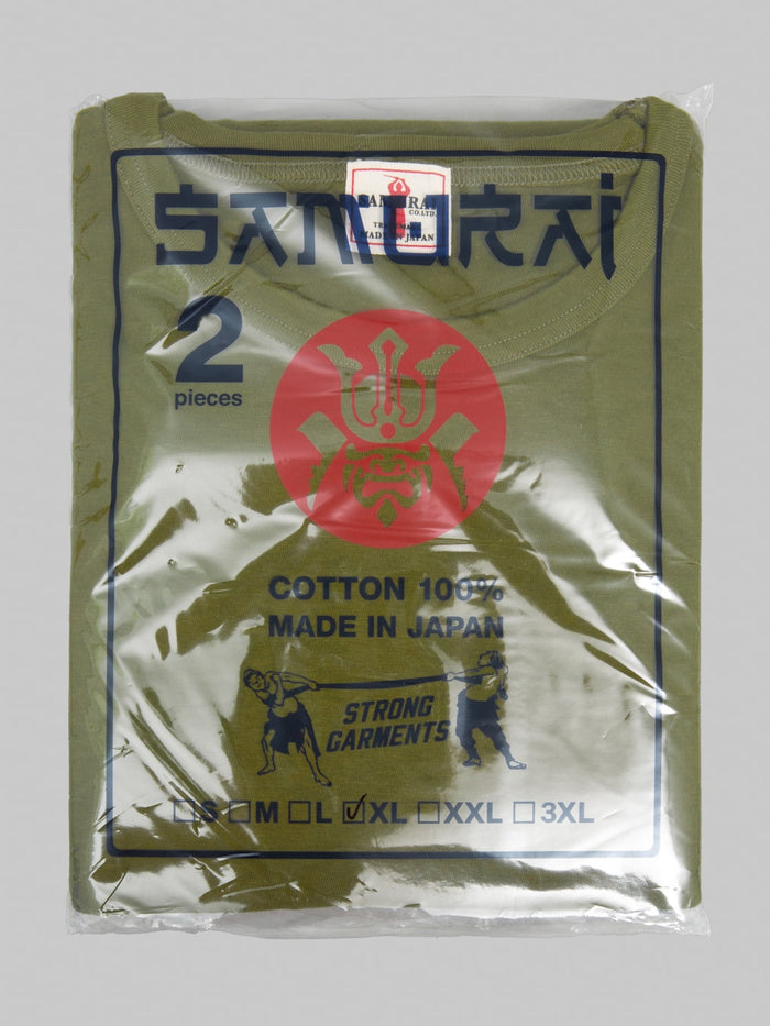 Samurai Jeans SJ2PST CREW Tubular Olive TShirt 2 Pack