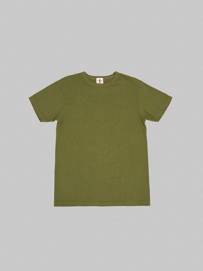 Samurai Jeans SJ2PST CREW Tubular Olive TShirt 2 Pack made in japan