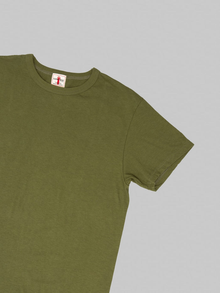 Samurai Jeans SJ2PST CREW Tubular Olive TShirt 2 Pack sleeve