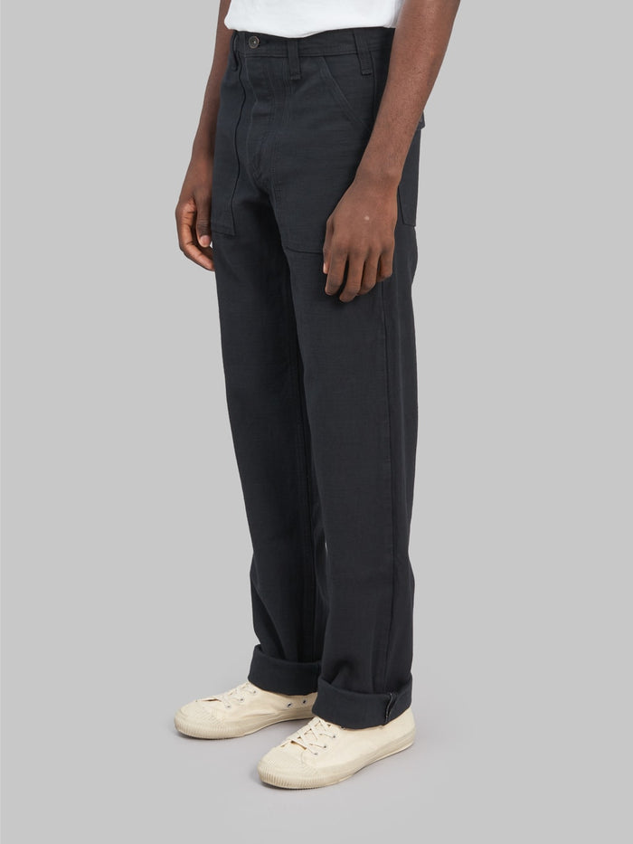 samurai sj52bk black back satin baker pants side fit