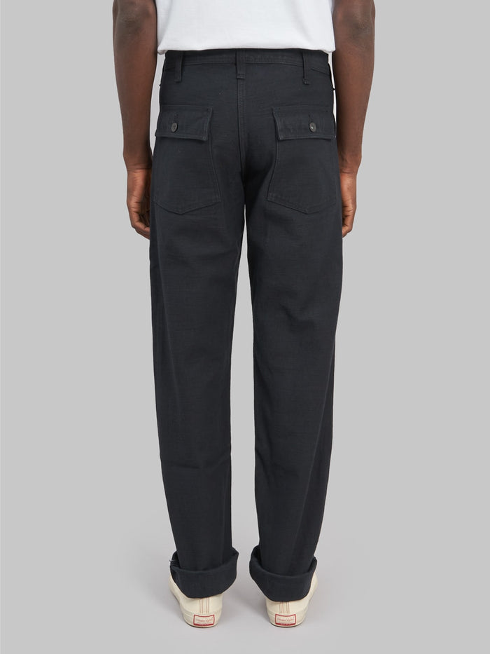 samurai sj52bk black back satin baker pants back fit