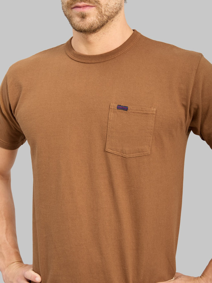 Samurai Jeans SJST PCMIIL Heavyweight Pocket TShirt Brown chest